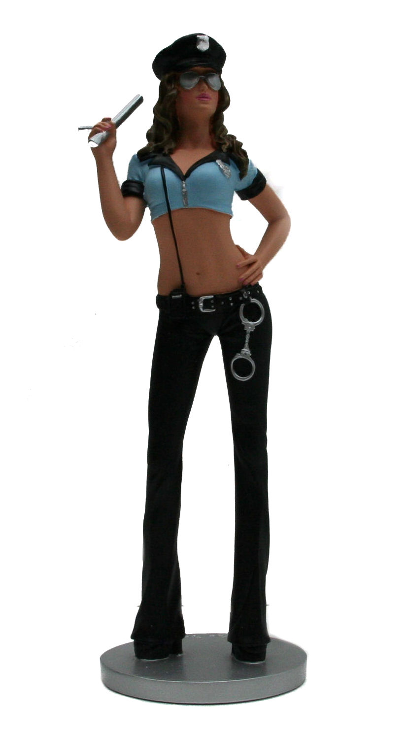 Erotikfigur (Tischdeko)  "Police Pam" in sexy Uniform, 24cm